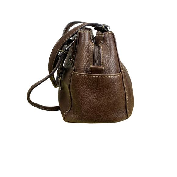 Fossil Brown Pebbled Leather Double Handle Shoulder Bag and Wallet Set - Picture 6 of 14